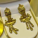 Gold Tone Stud Earrings Set