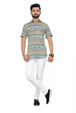 Men Regular Fit Printed Spread Collar Casual Shirt